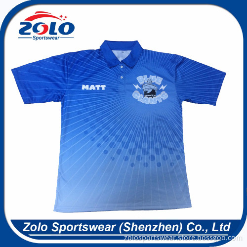 Mens 2017 popular blue polo direct to garment custom t-shirt printing